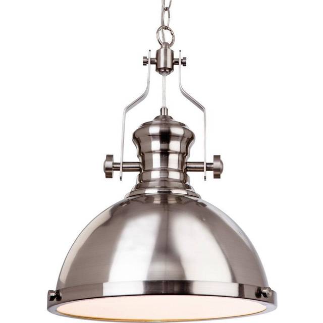 Firstlight Albion Retro Style 32cm Pendant Light Brushed Steel