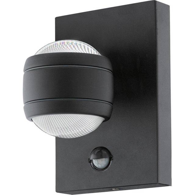 IP44 Outdoor Wall Light & PIR Sensor Black Zinc Steel 3.7W Built in LED