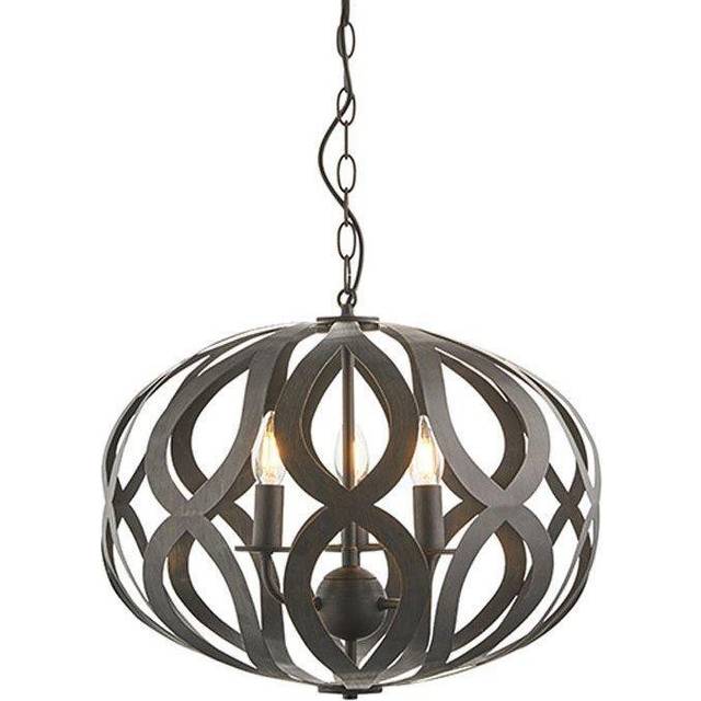 Endon 81750 Sirolo 3 Light Ceiling Pendant In Antique Brushed Bronze Paint