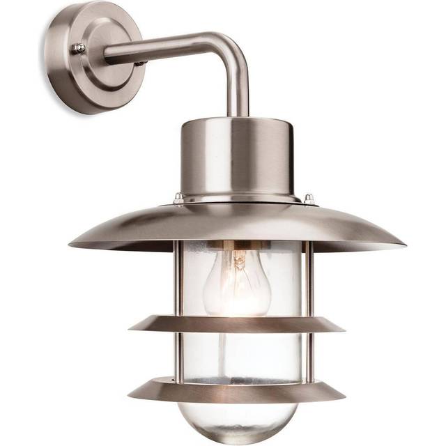 Firstlight Austin Scandi Style Lantern in Stainless Steel and Clear Glass
