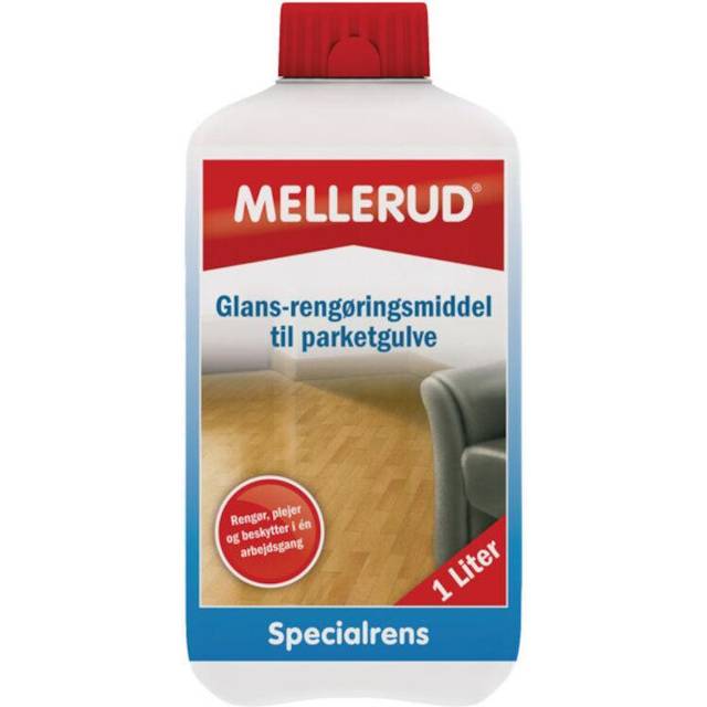 Mellerud Parkett & korkrengöringsmedel & vård | 1 x 1 l | Smutsavvisande medel för att ta bort smuts på parkett, trä och korkgolv