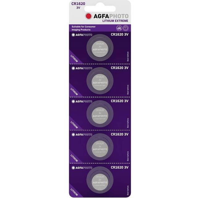 CR1620 5-pack AgfaPhoto knappcellsbatteri - Lithium, 3V