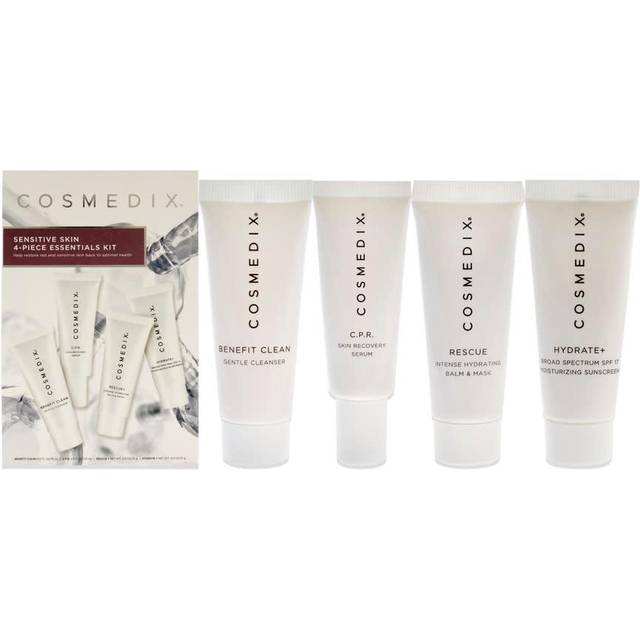 Cosmedix Sensitive Skin Essentials Kit For Unisex 4 Pc 0.5oz Benefit Clean, 0.5oz C.P.R., 0.5oz Rescue, 0.5oz Hydrate Plus