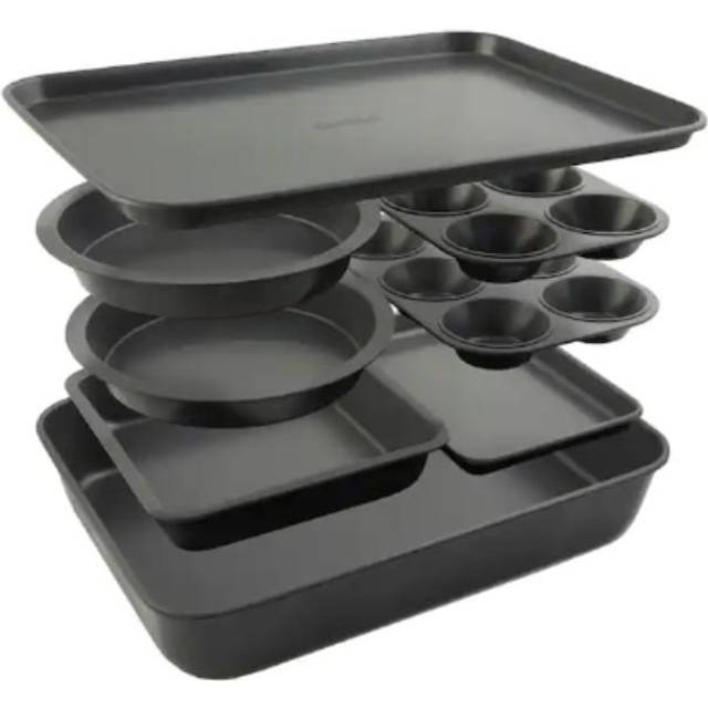 Elbee Home Set of 8 Durable Non-Stick Carbon Steel Baking Bricks for Easy Storage