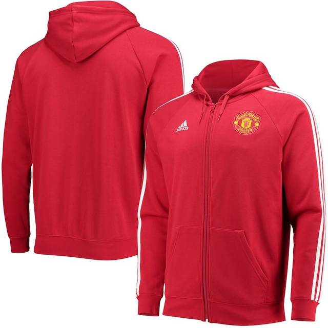 Manchester United 3-Stripes Full-Zip Hoodie - Real Red