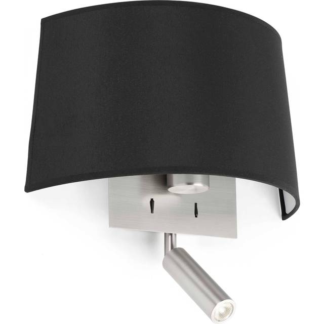 Faro Volta - 1 Light Indoor Wall Light Reading Lamp Black, Satin Nickel, E27