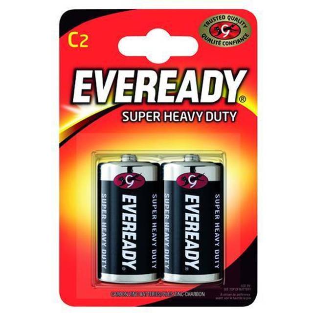 Eveready Super Heavy Duty Size C Batteries (2 Pack) R14B2UP