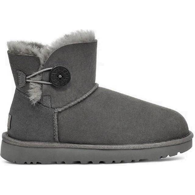 (WMNS) UGG Mini Bailey Button II Boot Fleece Lined Gray 1016422-GREY - Grey - 8