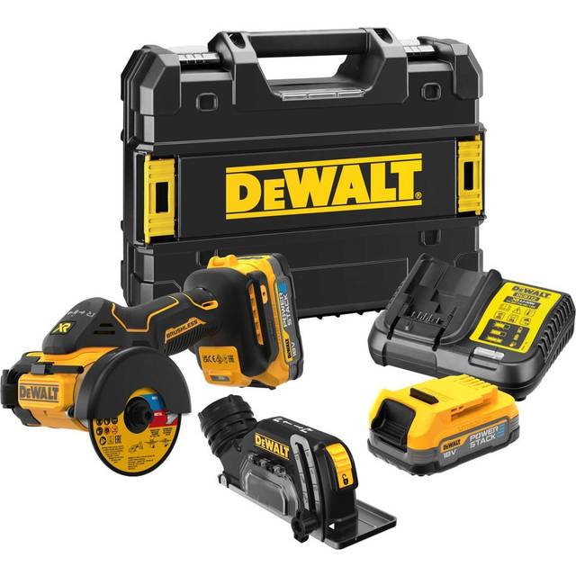 DeWALT DCS438E2T-GB 18V Brushless Cut Off Tool - 2 x 1.7Ah Powerstack Batteries, Kitbox & Charger, New