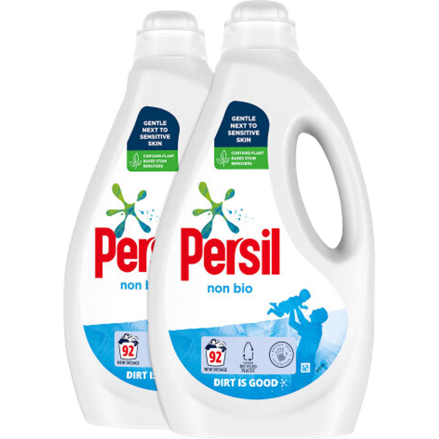 2x92W Persil Non Bio Liquid Detergent for Sensitive Skin, Total 184W