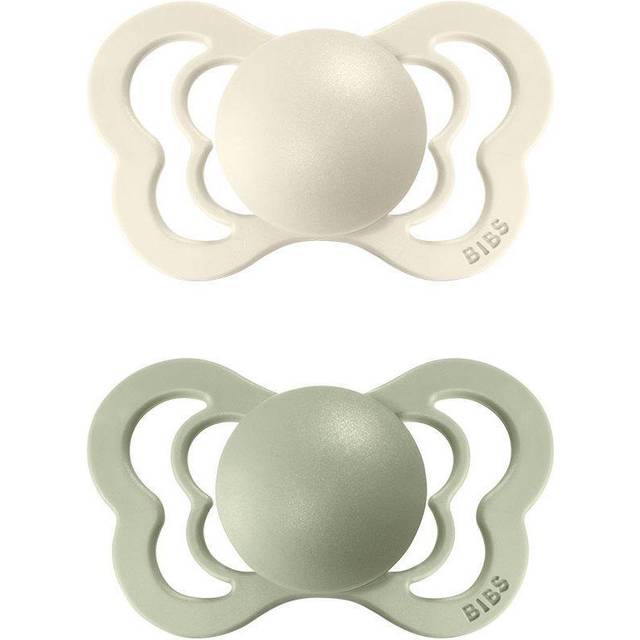 BIBS Couture Latex 0+ månader Size 1 Ivory/Sage 2 st