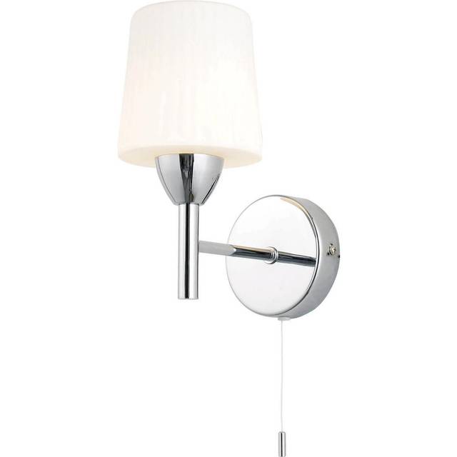 Spa Aquarius Wall Light with Pull Switch Opal Glass and Chrome