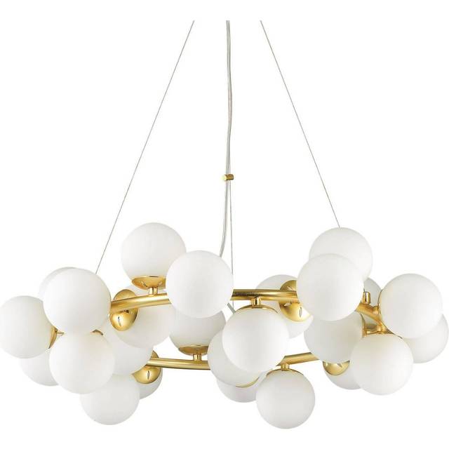 Ideal Lux Dna - 25 Light Globe Ceiling Pendant White, G9