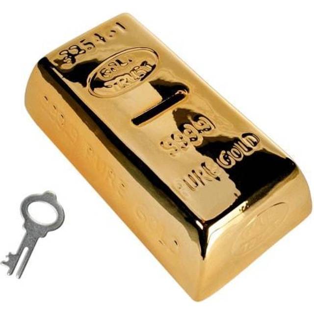 Out of the Blue Spargris Old Bar Design, Keramik, Guld, 17,5 x 9,3 x 5,7 cm