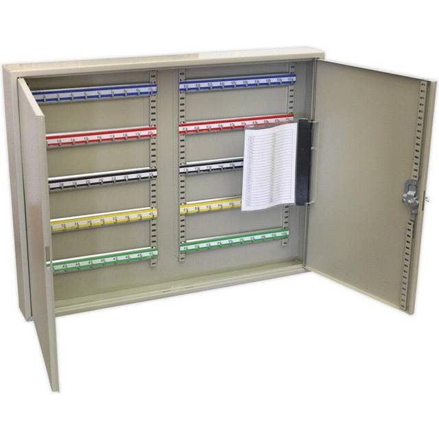 Wall Mounted Locking Key Cabinet Safe - 100 Key Capacity - 725 x 550 x 80mm