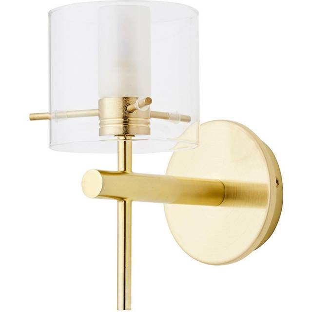Forum Gene Clear Cylinder Wall Light G9 Satin Brass
