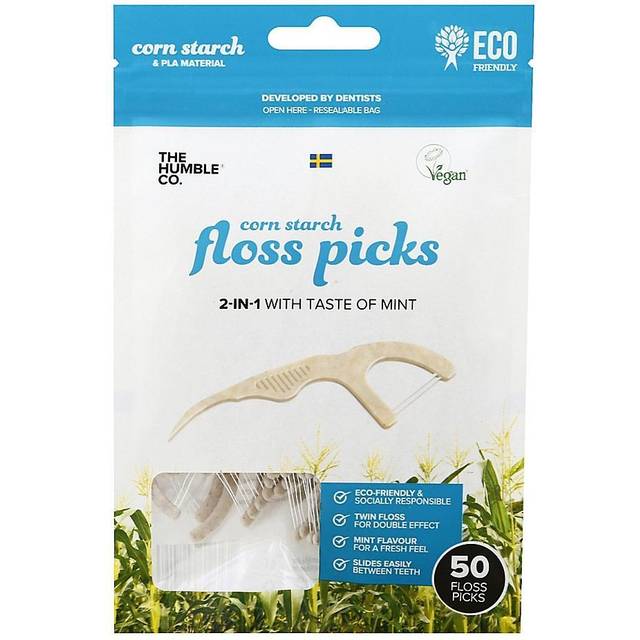 The Humble Co., 2-In-1 Floss Picks, Mint, 50 Picks