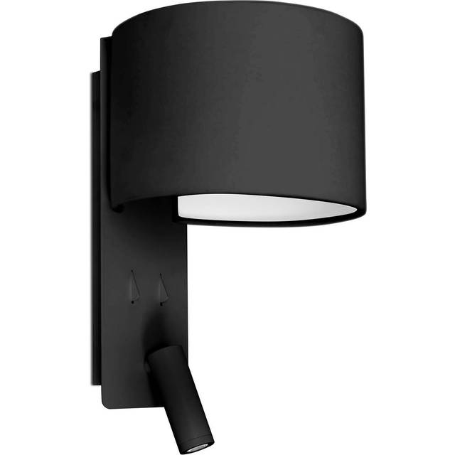 Faro Fold - Wall Light Black with Shade 1x E27 with Reading Light 3W