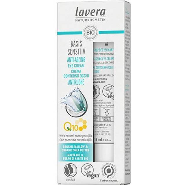 Lavera Basis Sensitiv Q10 Ögonkräm mot påsar under ögon och rynkor Med co-enzym Q10 15 ml
