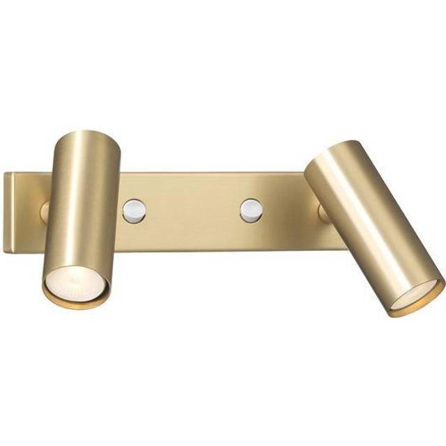 Örsjö Belysning Puck Dubbel wall lamp Brass matte, led