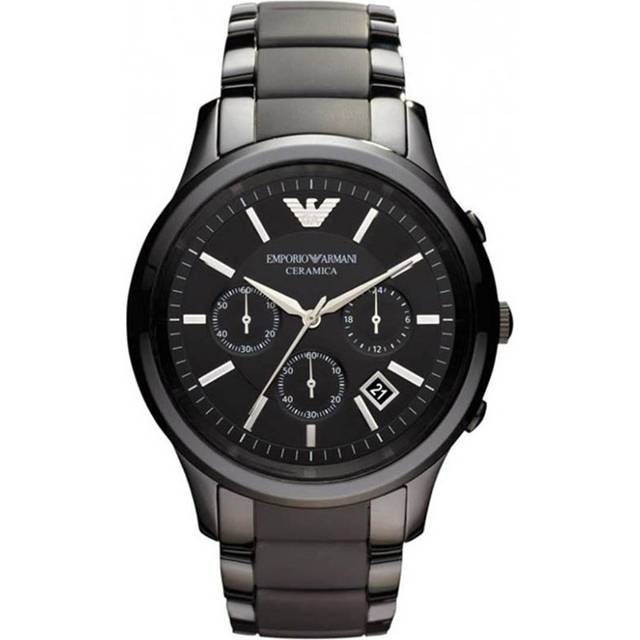 Emporio Armani Mens' Ceramic Chronograph Watch - Black