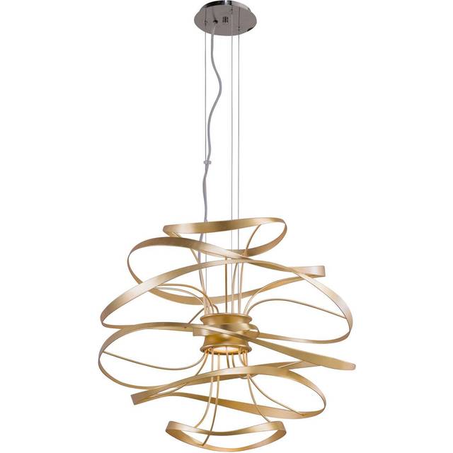 Hudson Valley Lighting - Calligraphy 2 Light Pendant Gold Leaf Polished Stainless, Glass, 2700K