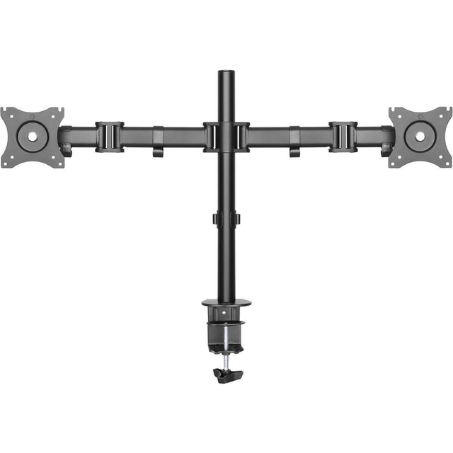Neomounts NM-D135DBLACK Full Motion Dual Desk Mount - Black - for two