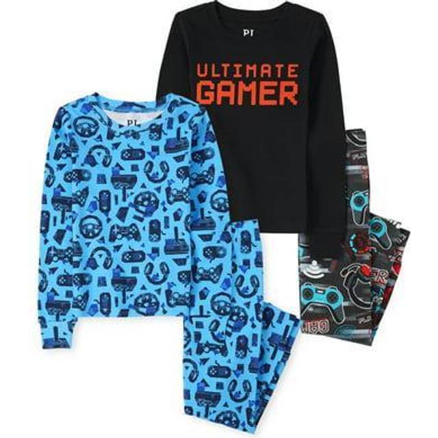 The childrens Place Boys Long Sleeve Top and Pants Snug Fit 100 cotton 2 Piece Pajama Sets 2-Pack  Ultimate gamergamer Allover  4