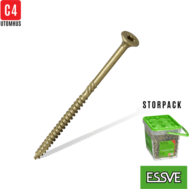 Träskruv Essdrive Försänkt Huvud 6x100mm Corrseal C4 400st Essve