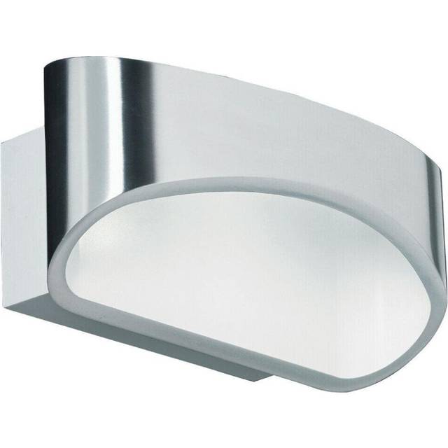 Unique LED Wall Light Warm White Modern Gloss Chrome Loop Up & Down Bedside Lamp