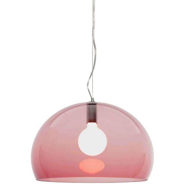 Kartell - FL/Y Suspension Lamp - bordeaux/transparent/Ø52cm (33.0 x 52.0 x 52.0 x &#8960;52.0cm)