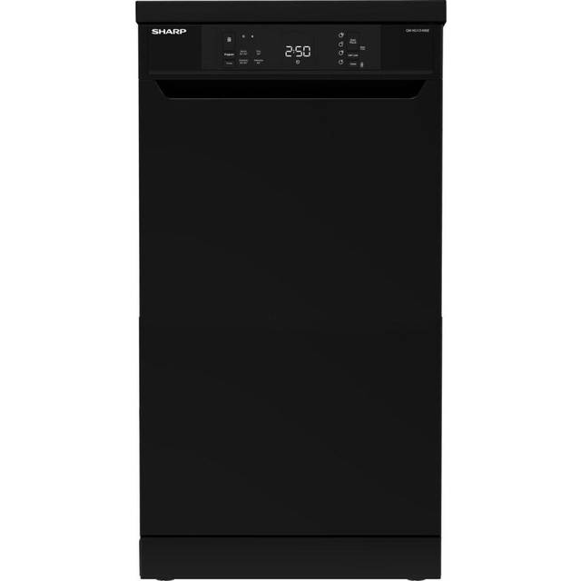 SHARP QW-NS1CF49EB-EN Slimline Dishwasher - Black, Black