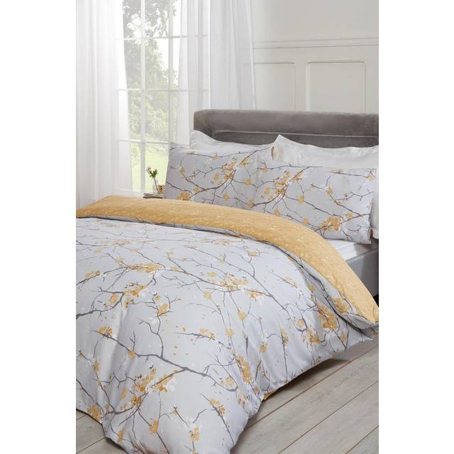 Dreamscene Spring Blossoms Print Duvet Cover Bedding Set - Yellow / King