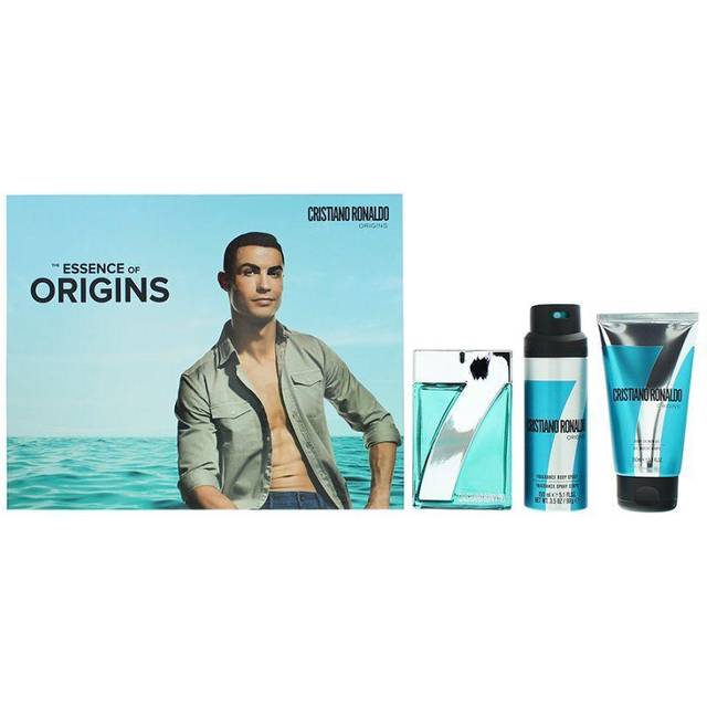 Cristiano Ronaldo CR7 Origins Gift Set 100ml EDT Spray + 150ml Shower Gel + 150ml Body Spray