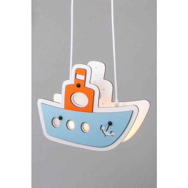 Litecraft Glow Boat Children's Ceiling Pendant Light - Orange, Blue