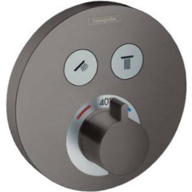 Hansgrohe ShowerSelect S Brushed Black Chrome 2 Outlets Thermostatic M
