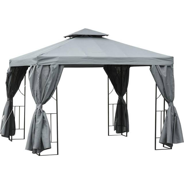 Outsunny 3 x 3m Garden Metal Gazebo Sun Shade Shelter Outdoor Party Tent
