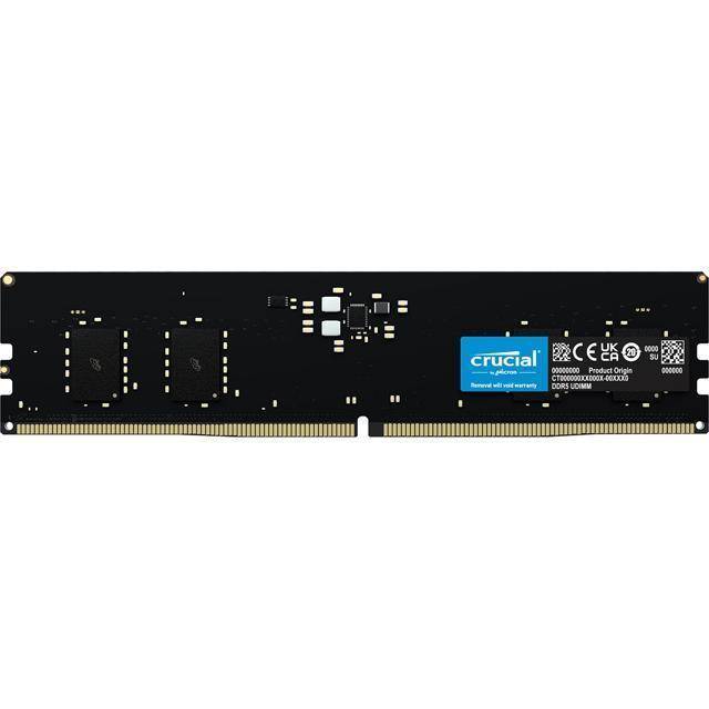 Crucial DDR5 RAM 16GB 5600MHz, Skrivbordsminne (PC), Högpresterande RAM (eller 5200MHz / 4800MHz), CL46- CT16G56C46U5
