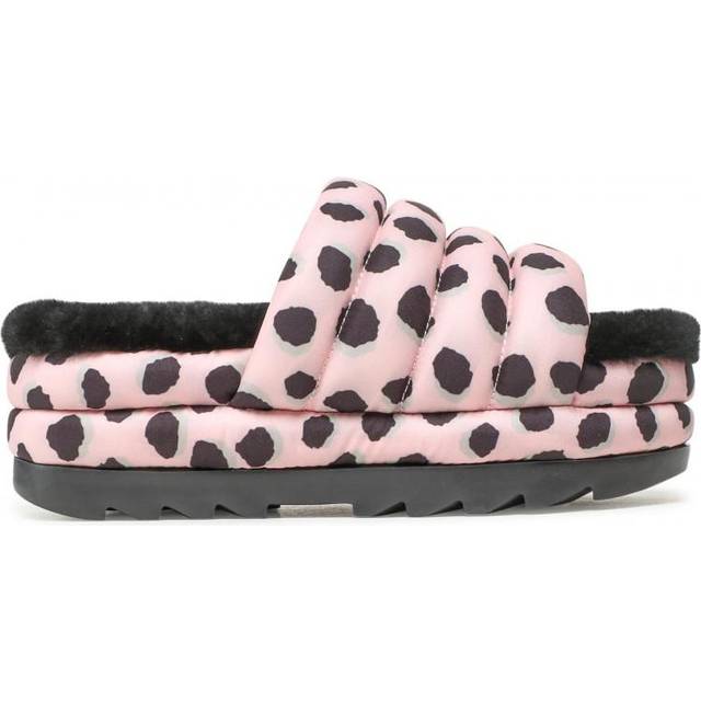 UGG Fluff Into Puff Fabric Leopard Print Thick Sole Fashion Sandals Women Sandals Pink 1127074-PSLP 38