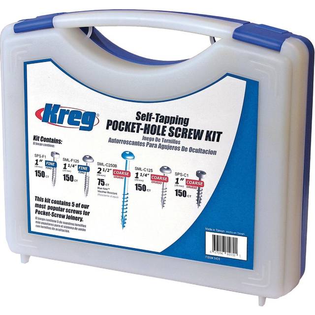 Kreg SK03B Blue Kote Pocket Hole Screw Outdoor Project Kit