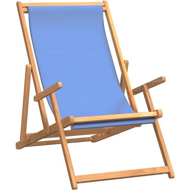 Hopfällbar strandstol massiv teak grön