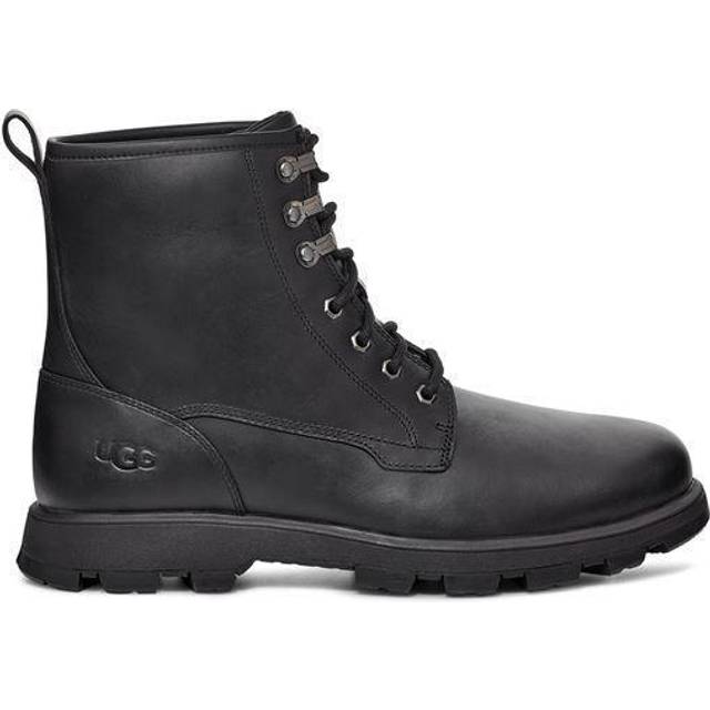 UGG® Kirkson Boot for Men in Black, Size 6, Leather/Polyester/Wool - Black Leather