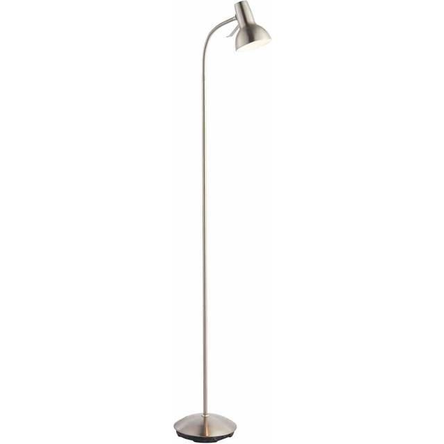 Ensora Lighting Milo Floor Lamp Satin Chrome, Silver