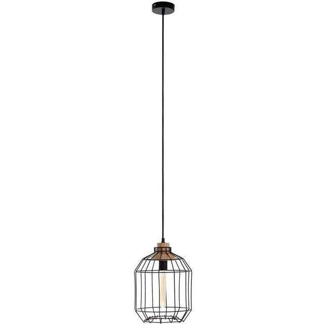Premier Housewares Black Metal Wire Pendant Light - 25 x 25 x 120cm