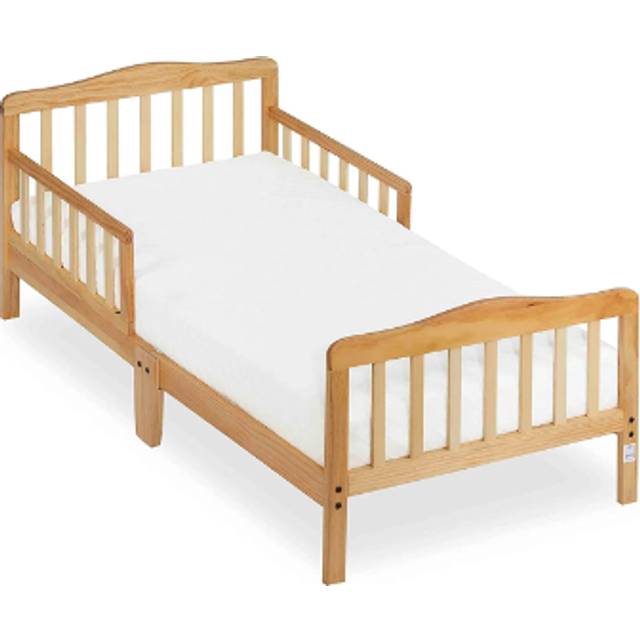 Dream On Me Classic Design Toddler Bed In Cool Grey  Greenguard Gold And JPMA Certified  Low To Floor Design  Two Side Safety rails  Non-Toxic Finishe