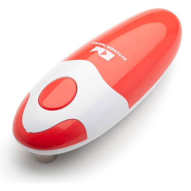 Kitchen Mama Electric Can Opener - Smooth Edge Tin Opener with Easy-Touch Start & Stop, Ergonomic & Arthritic Hand Friendly, Compact Cordless Design -