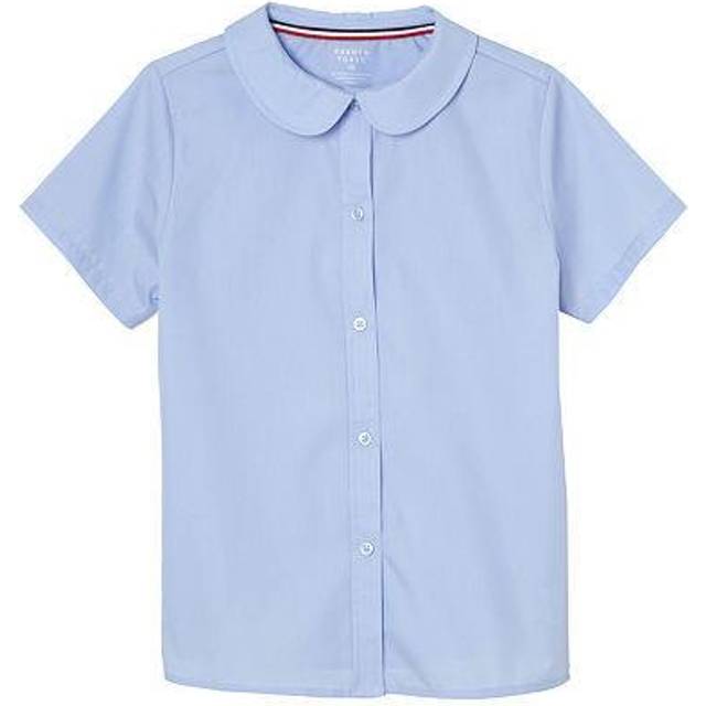 French Toast womens Short Sleeve Peter Pan Collar Standard & Plus Blouse  Light Blue  16 US