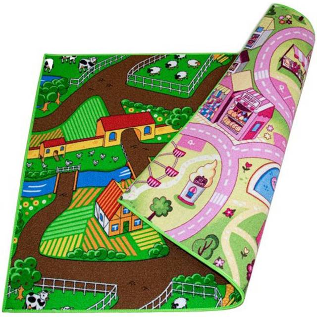 Bil Vendbart Farm Life/Sweet Town biltæppe - Legetæppe test - Pegebogen.dk