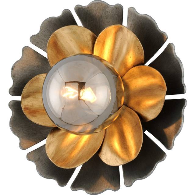 Magic Garden 1 Light Wall Sconce - Black Graphite & Bronze Leaf