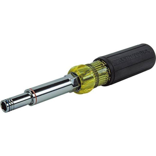 KLEIN TOOLS Nut Driver, 6-in-1 Multi NutDriver Set, Heavy Duty Hollow Shaft Six Point Hex Sizes 32800, Black
